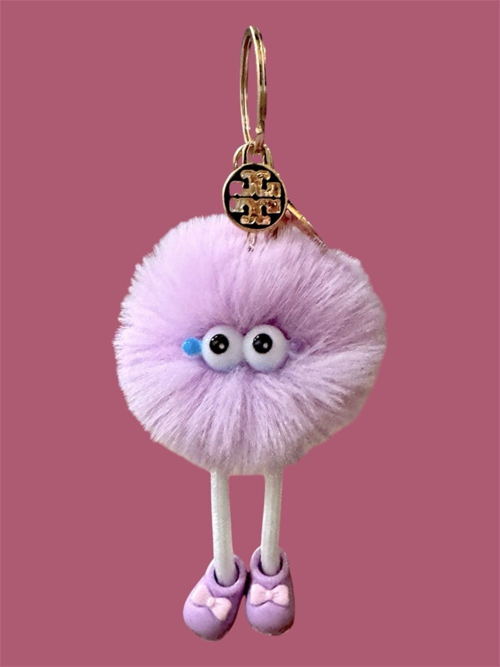 Tory Burch Keychain Bag Charm Ame Pom LuxeLoom Pom Pom